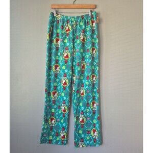 Peanuts Snoopy Christmas Holiday Wreath Lounge Pull On Pajama Pants Womens Med